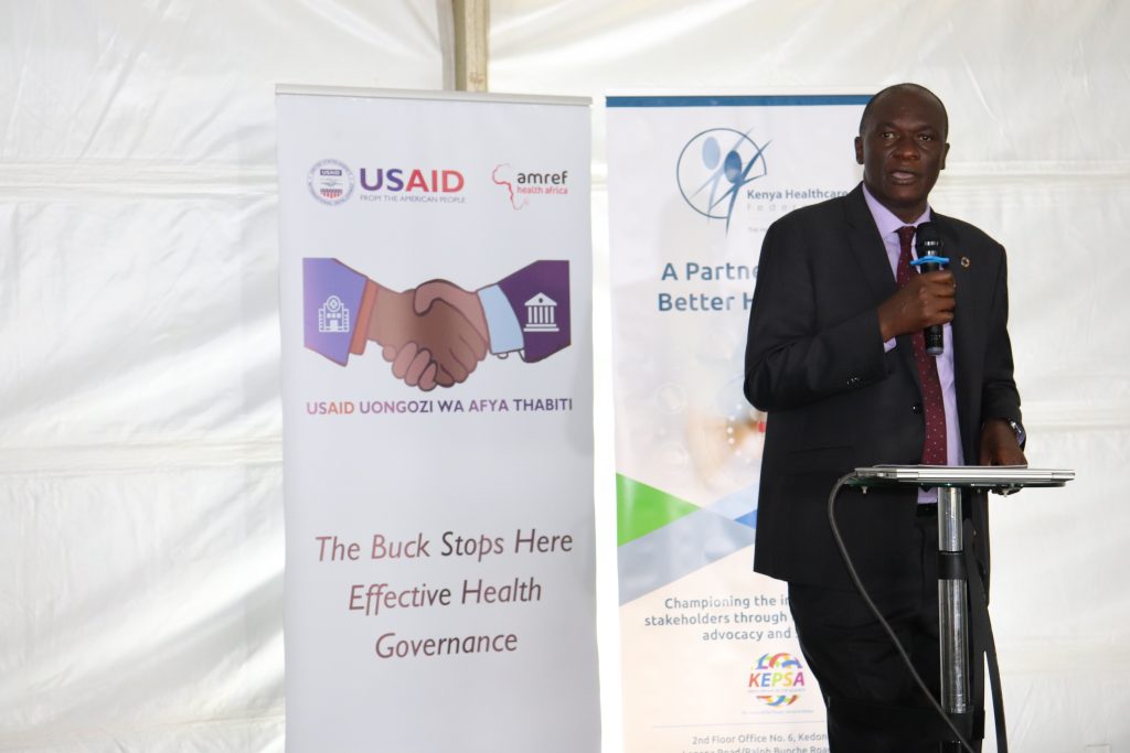 Dr. Patrick Amoth, EBS, Director General, Ministry of Health, sharing his insights on Coordination and Harmonization of Health Sector Regulatory and Oversight Functions in Kenya