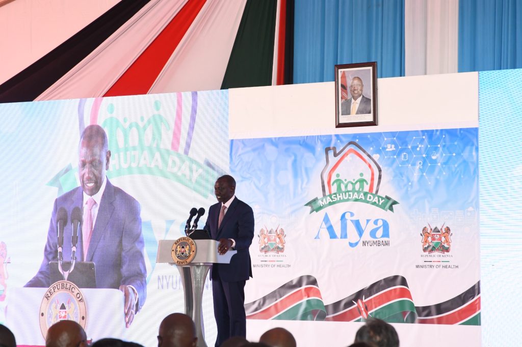 H.E. Dr. William Ruto, CGH giving his speech at the local manufacturing Exhibition